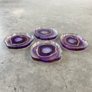 Ashley Coaster, solid geode, purple